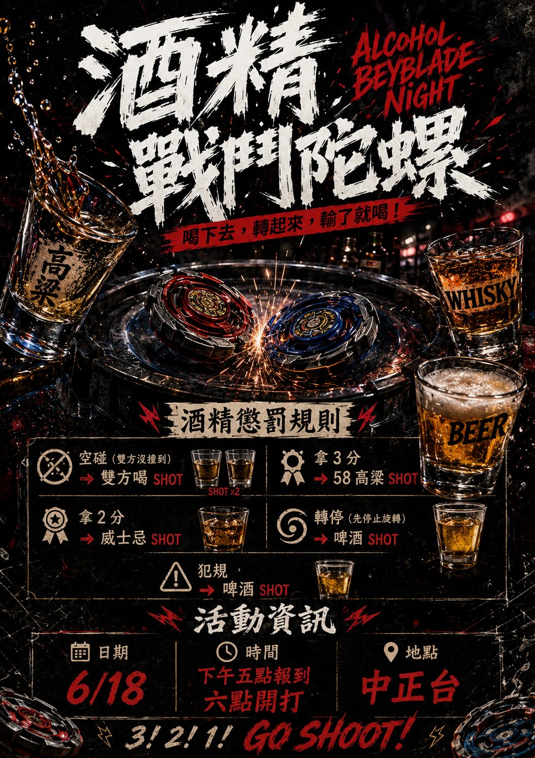 酒精戰鬥陀螺 ALCOHOL BEYBLADE NIGHT